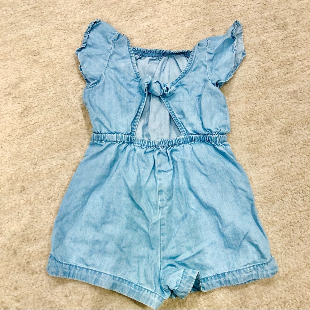 Carters one piece girls denim short romper 3T